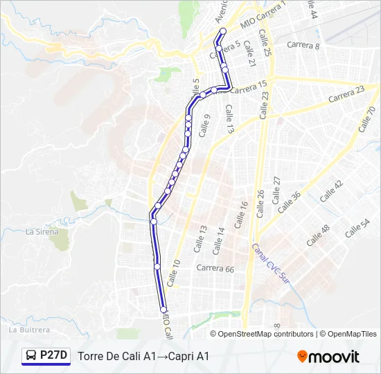 P27D Bus Line Map