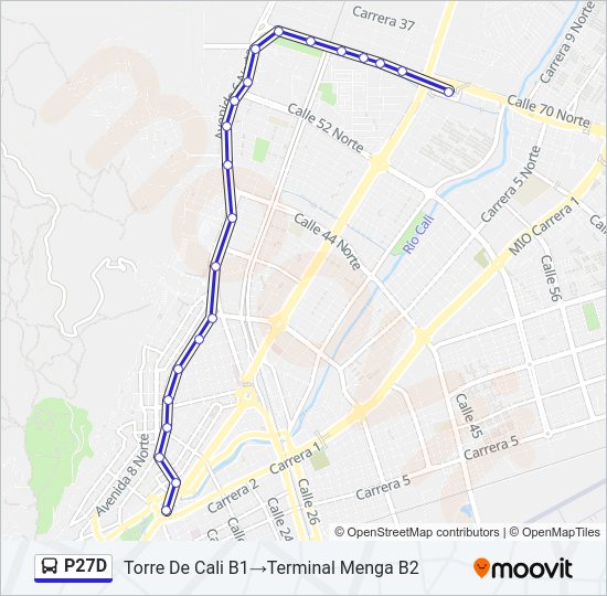 Mapa de P27D de autobús