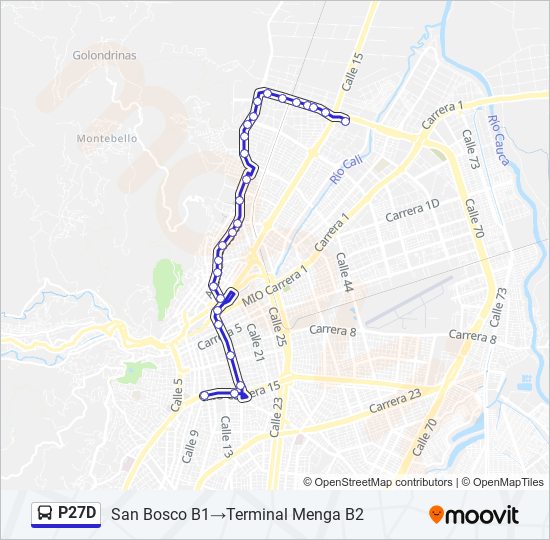 Mapa de P27D de autobús