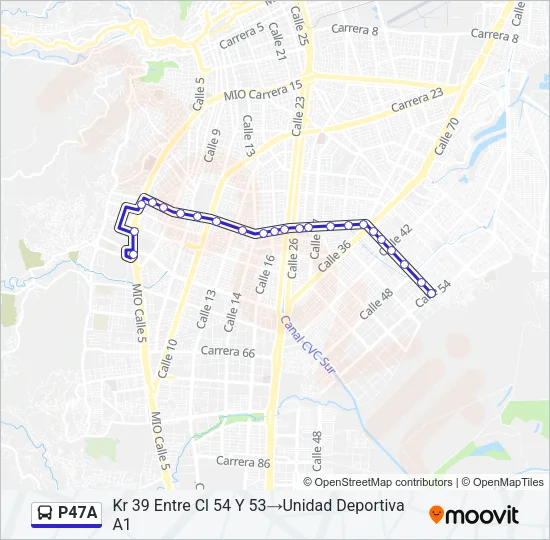 P47A Bus Line Map