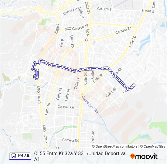 P47A Bus Line Map