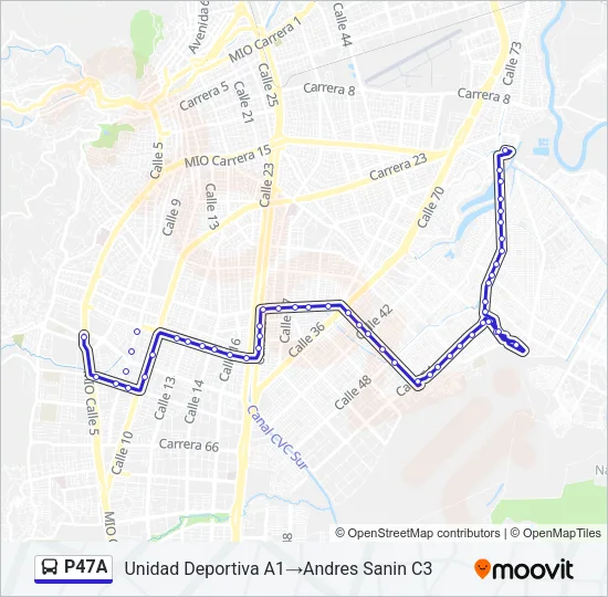 P47A Bus Line Map
