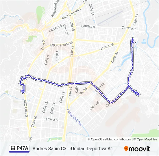 P47A Bus Line Map
