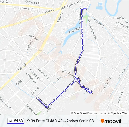 P47A Bus Line Map