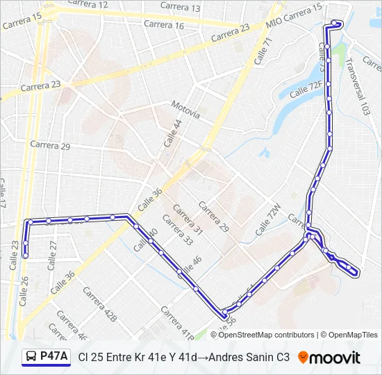 P47A Bus Line Map