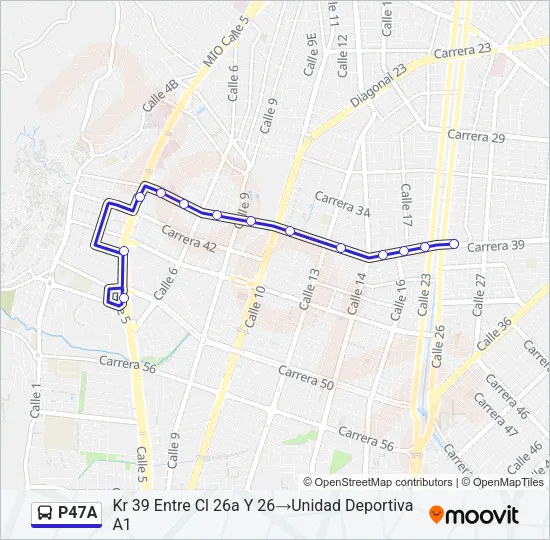 P47A Bus Line Map