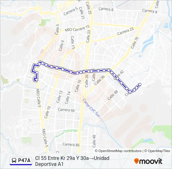 P47A Bus Line Map