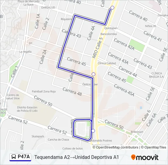 P47A Bus Line Map