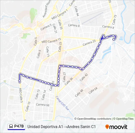 P47B Bus Line Map