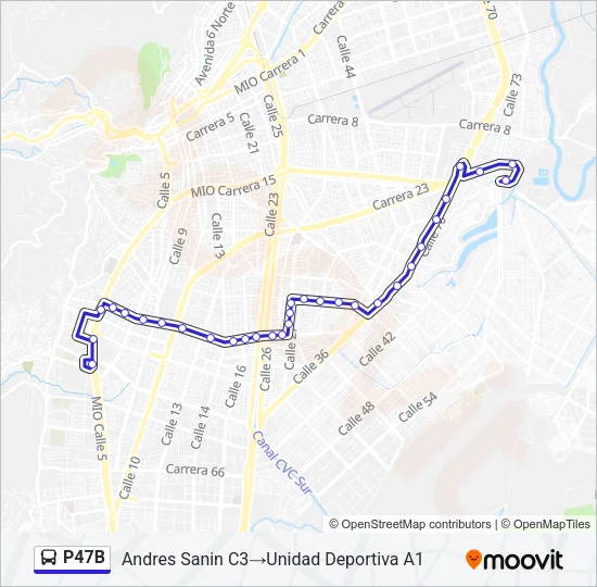 P47B Bus Line Map
