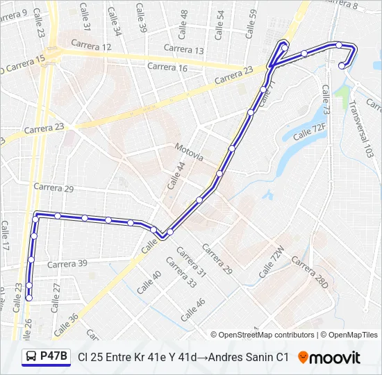 P47B Bus Line Map