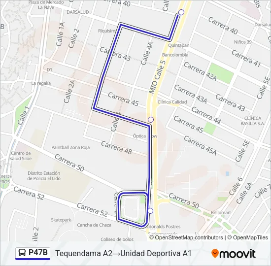 P47B Bus Line Map