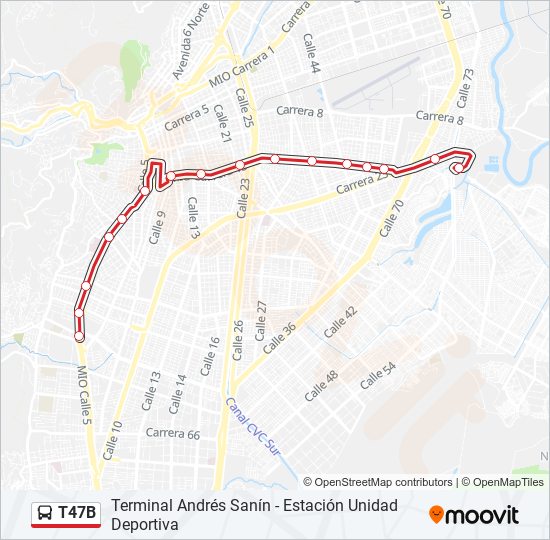 T47B bus Line Map