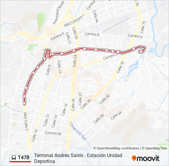 T47B Bus Line Map