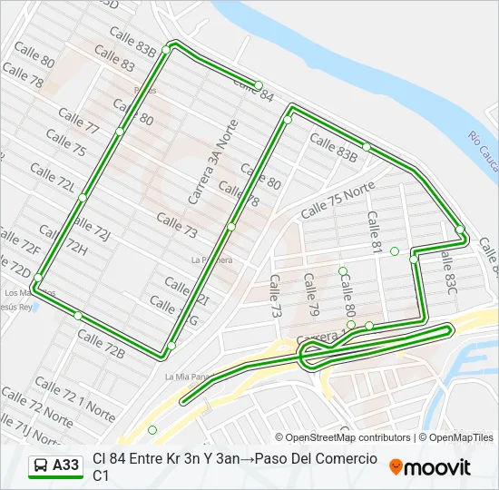 A33 Bus Line Map