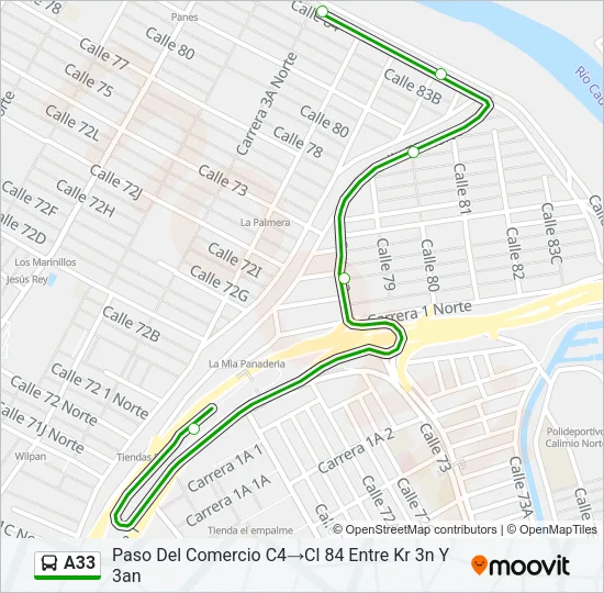 A33 Bus Line Map