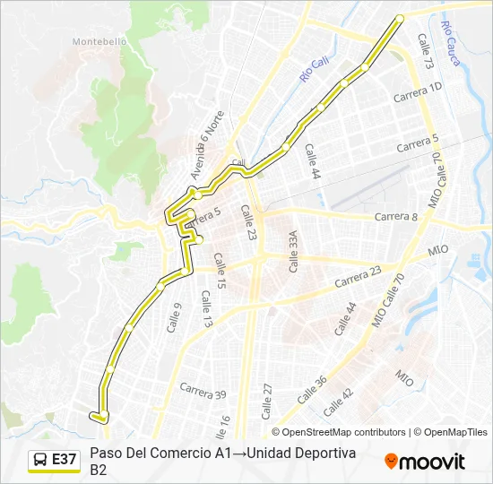 E37 Bus Line Map
