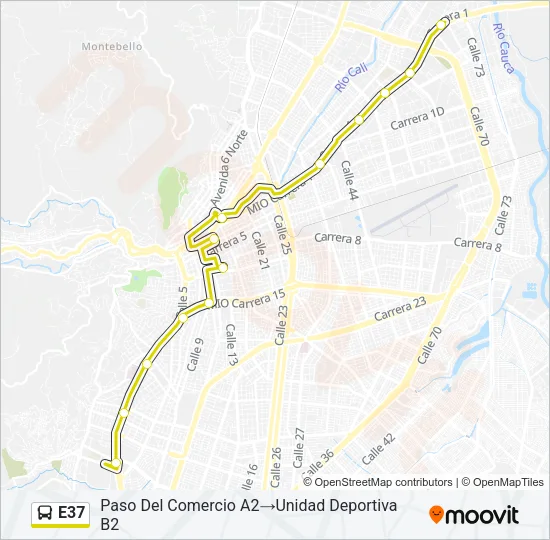 E37 Bus Line Map