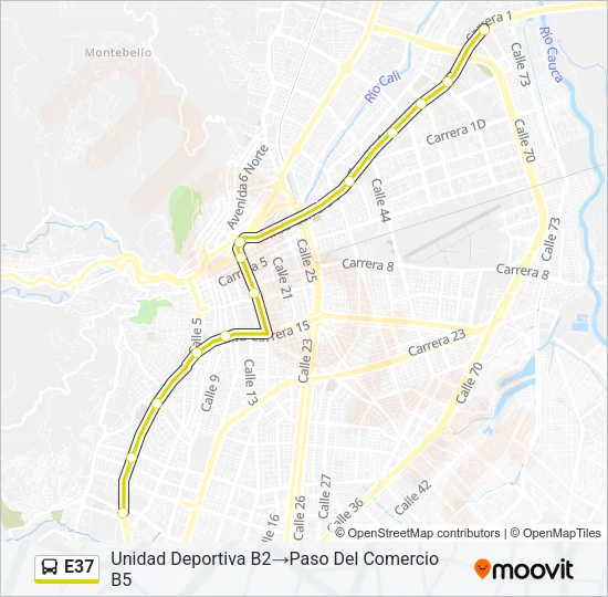 E37 Bus Line Map