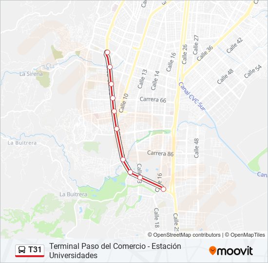 T31 bus Line Map