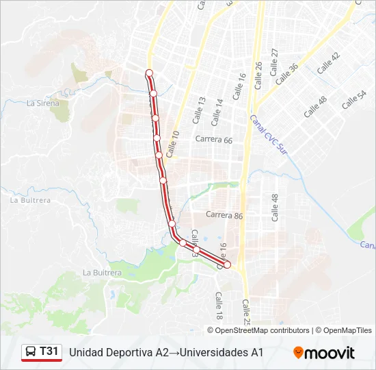 T31 Bus Line Map