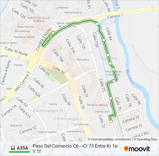 A35A Bus Line Map
