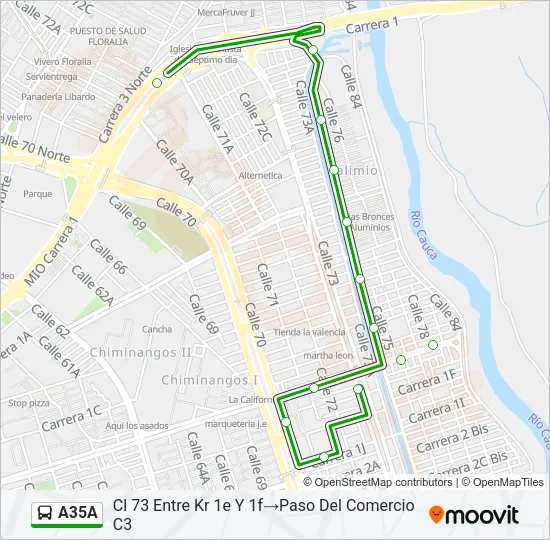 A35A Bus Line Map