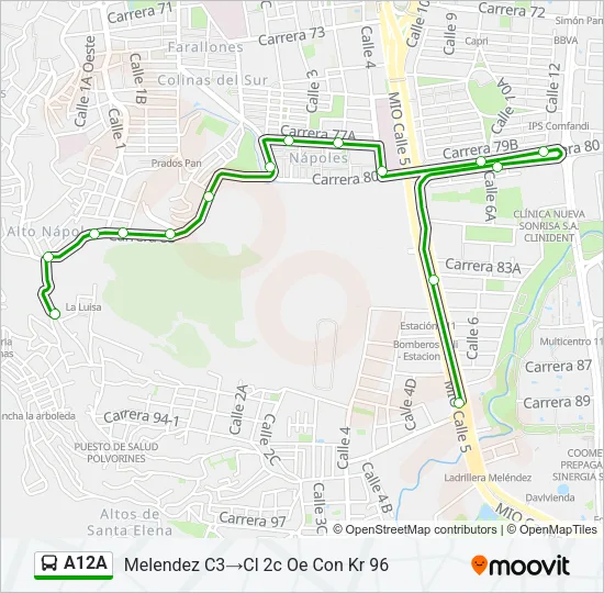 A12A Bus Line Map