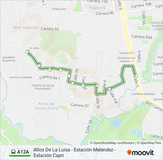 A12A bus Line Map