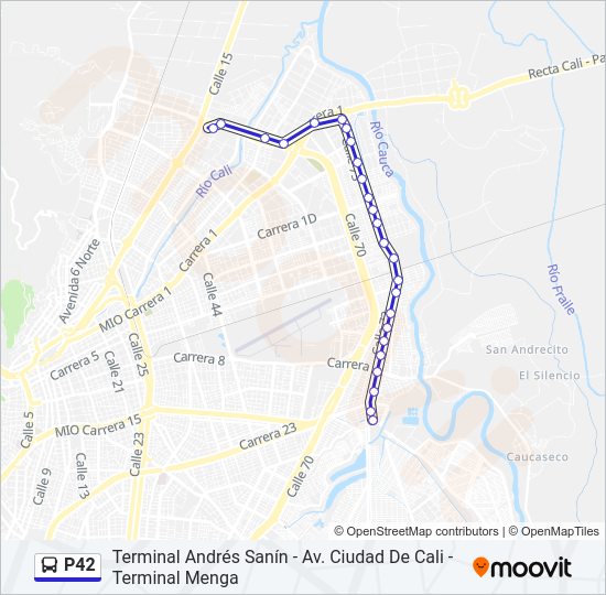 Mapa de P42 de autobús