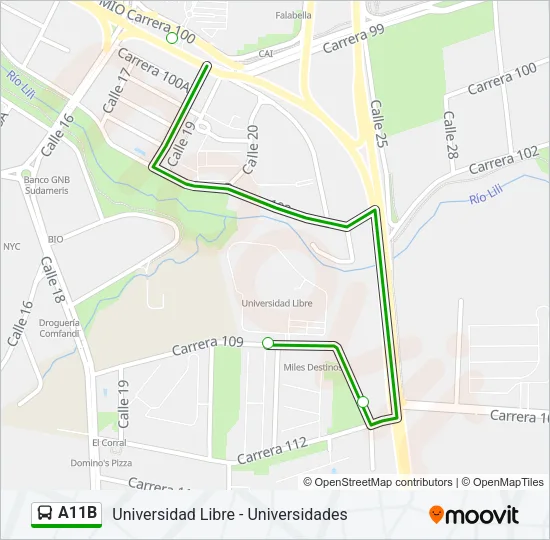 A11B Bus Line Map