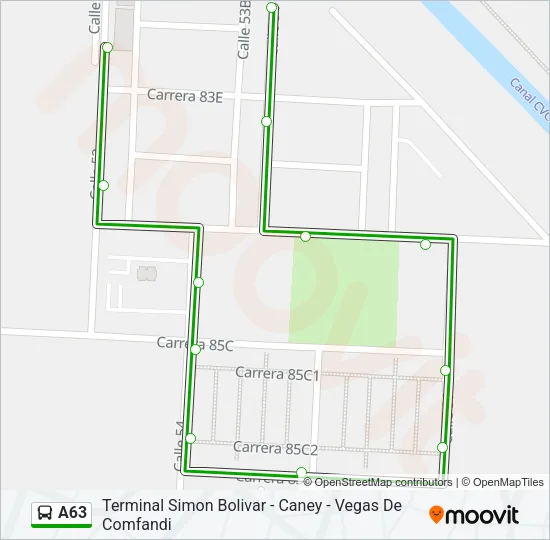 A63 Bus Line Map