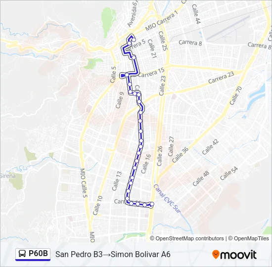 P60B Bus Line Map