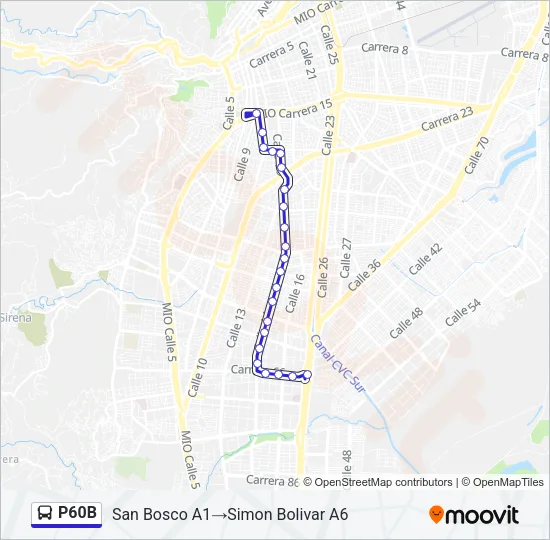 P60B Bus Line Map