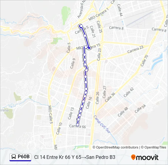 P60B Bus Line Map
