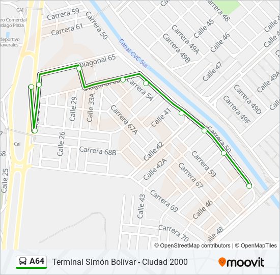 Ruta a64: horarios, paradas y mapas - Terminal Simón Bolívar C8‎→Kr 50 ...