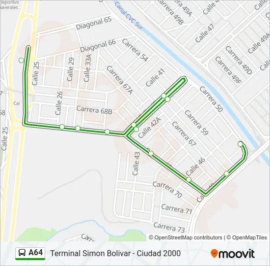 A64 Bus Line Map
