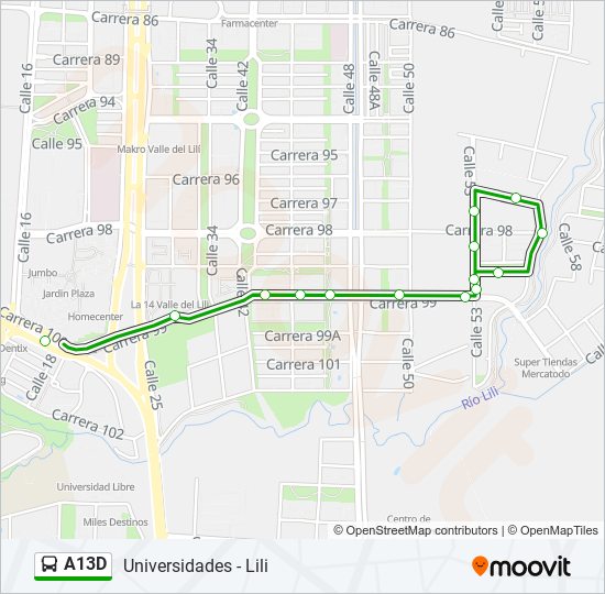 A13D bus Line Map
