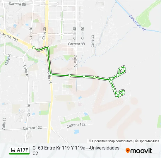 A17F Bus Line Map