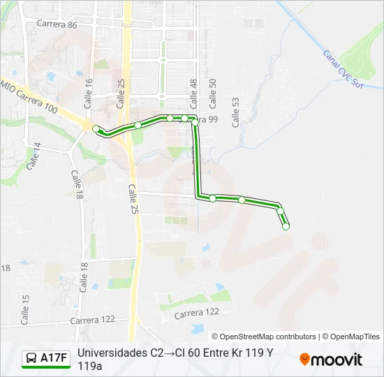 A17F Bus Line Map