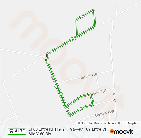 A17F Bus Line Map