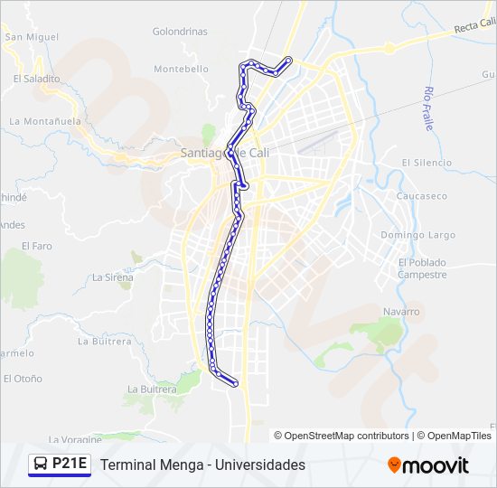 Mapa de P21E de autobús