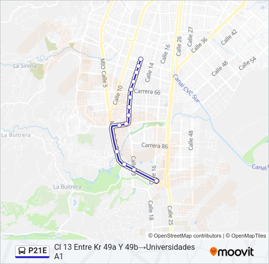 P21E Bus Line Map