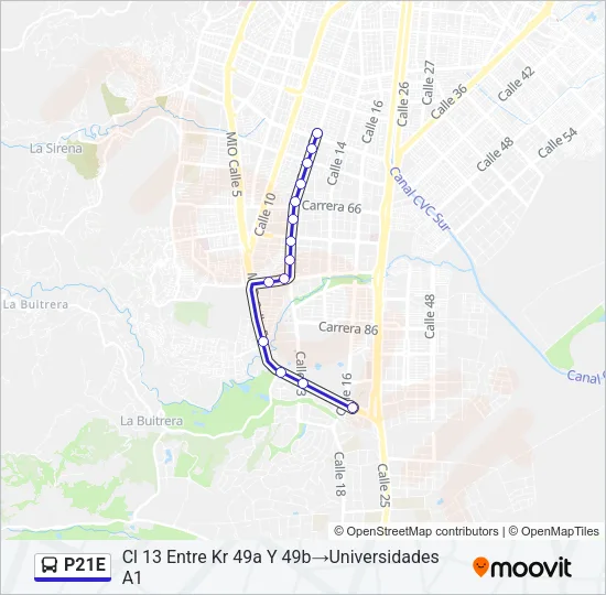 P21E Bus Line Map