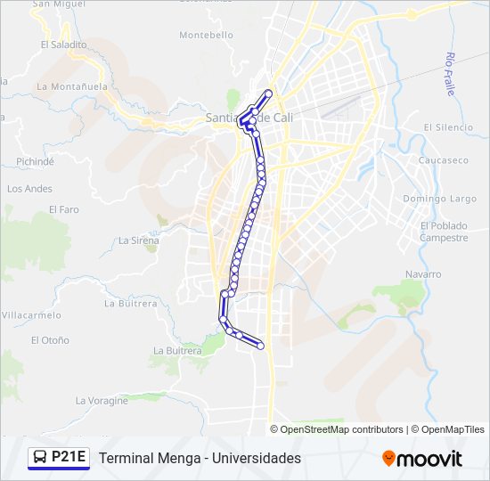 Mapa de P21E de autobús