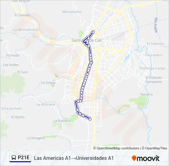 P21E Bus Line Map