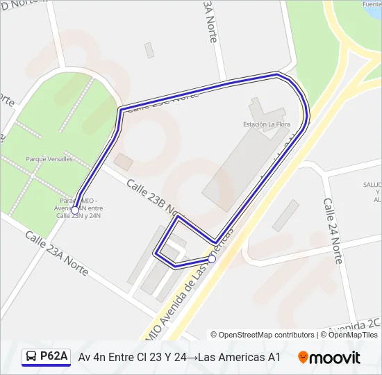 P62A Bus Line Map