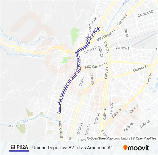 P62A Bus Line Map