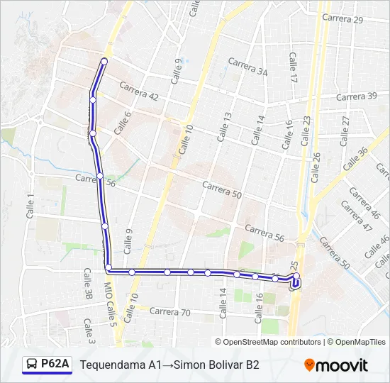 P62A Bus Line Map