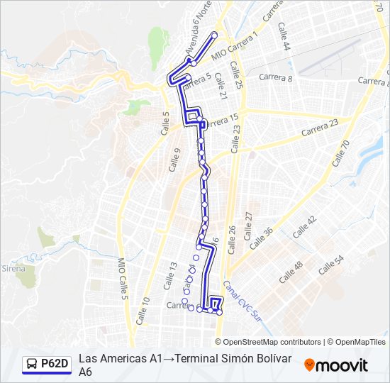 P62D bus Line Map
